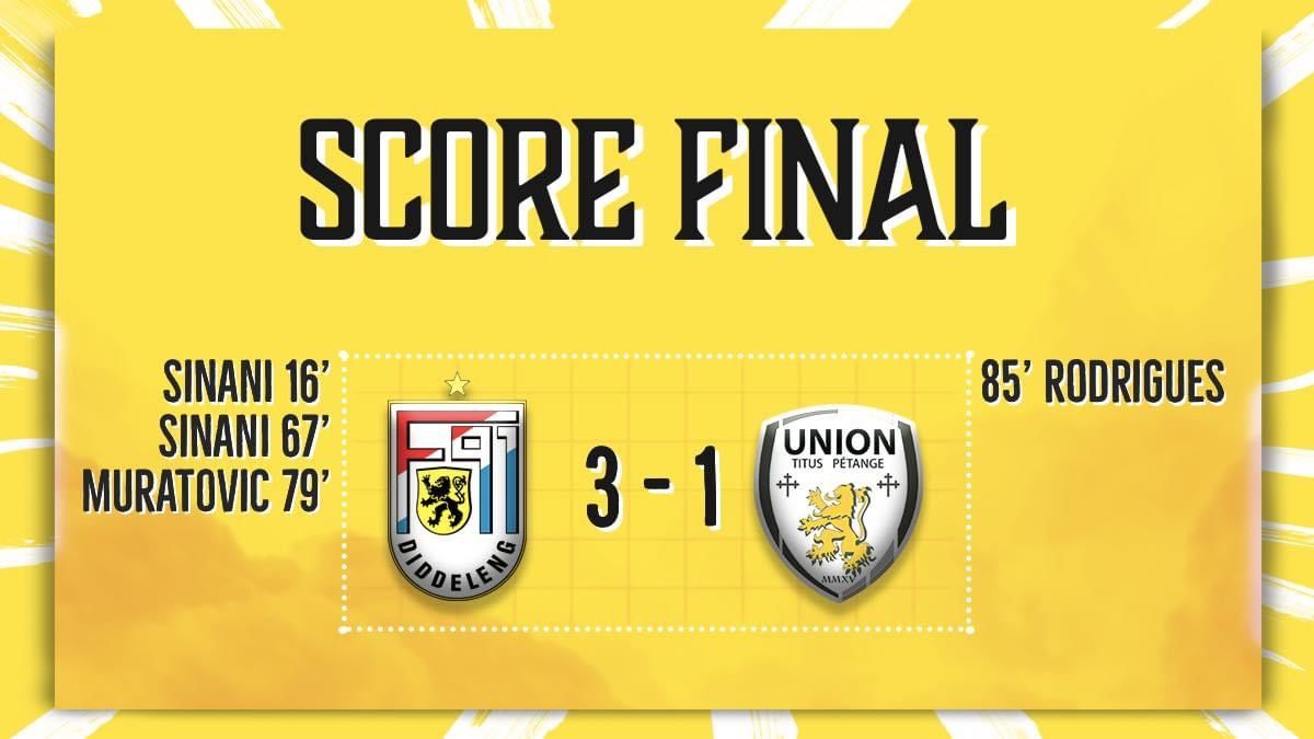 F91 Diddeleng - Union Titus Pétange 3-1 (1-0) F91 Diddeleng - Union Titus Pétange 3-1 (1-0)