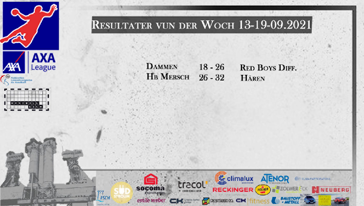 Resultater vun der Woch 13-19.09.2021