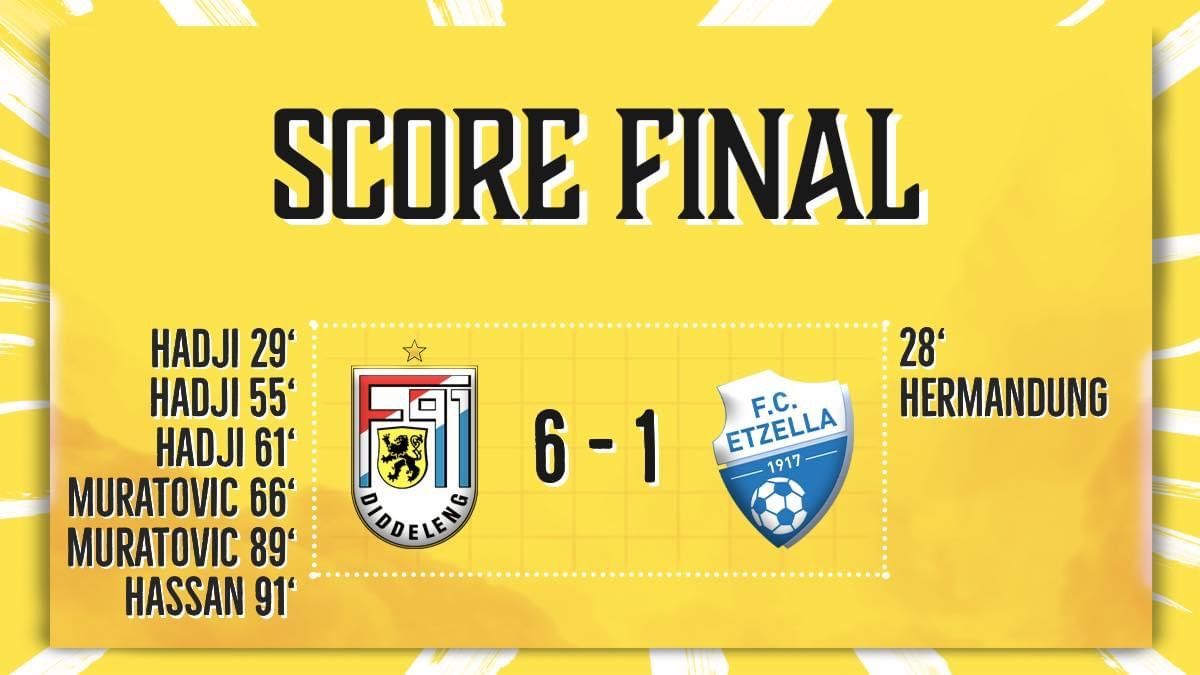 F91 Diddeleng - FC Etzella Ettebrück 6-1 (1-1) F91 Diddeleng - FC Etzella Ettebrück 6-1 (1-1)