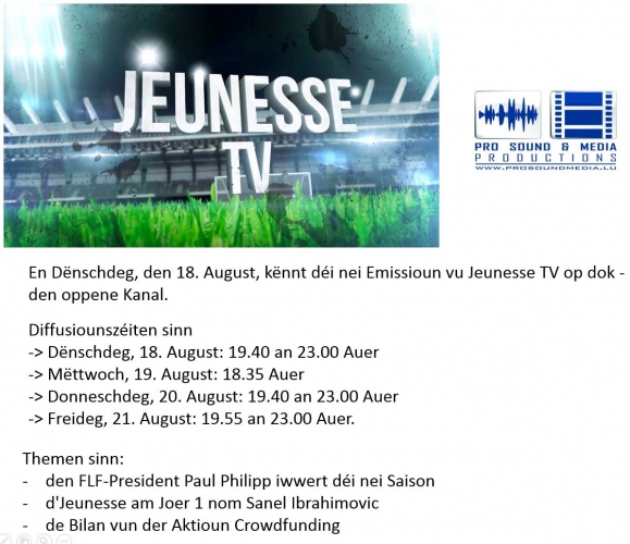 Jeunesse TV vum August