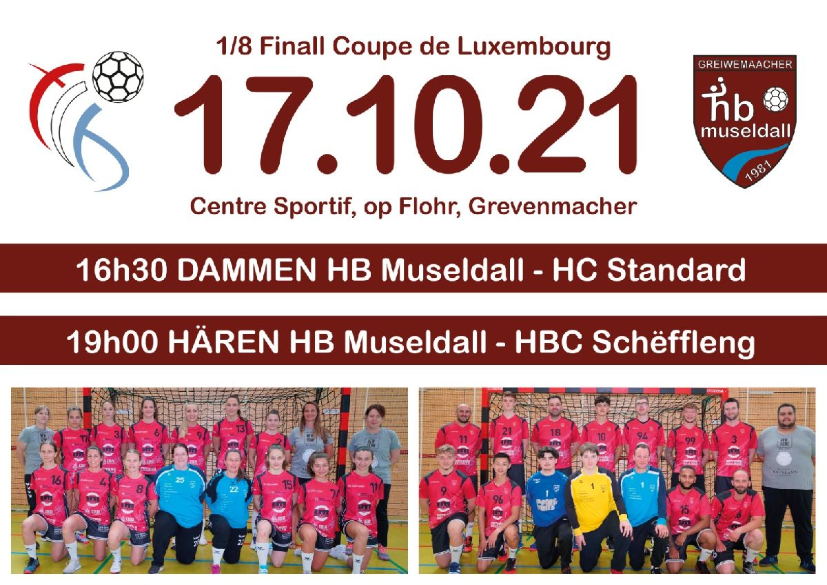 1/8 Finall Coupe de Luxembourg HB MUSELDALL 17.10.2021