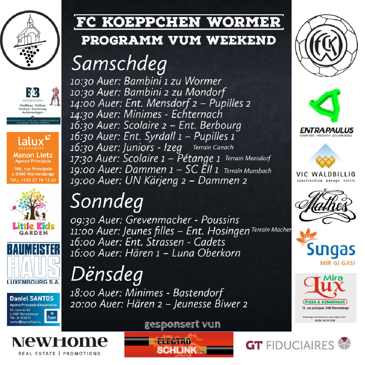 Programm vum Weekend Programm vum Weekend