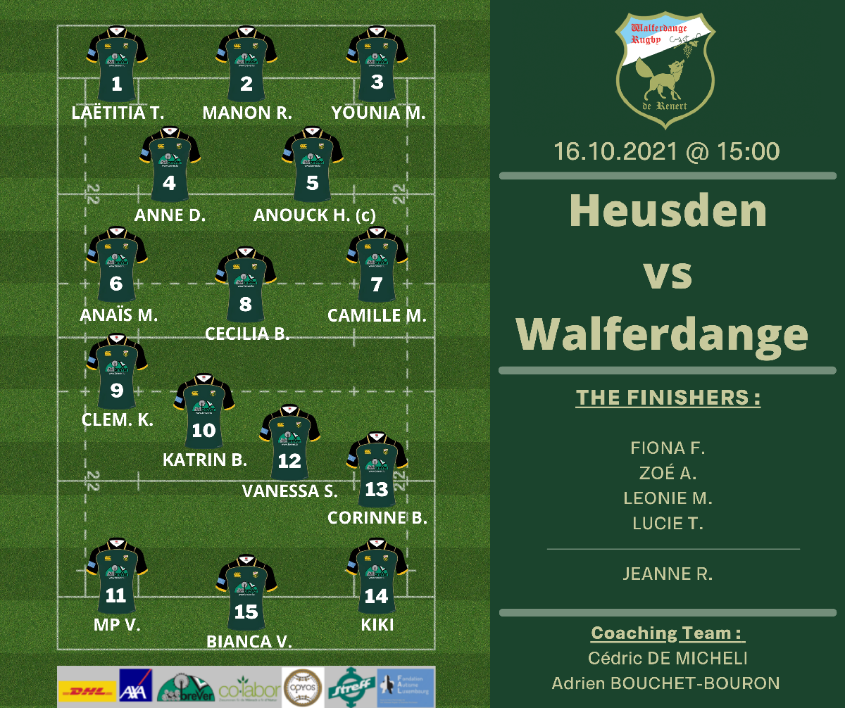 Match N° 4 pour les WALFETTES ! Match N° 4 pour les WALFETTES !