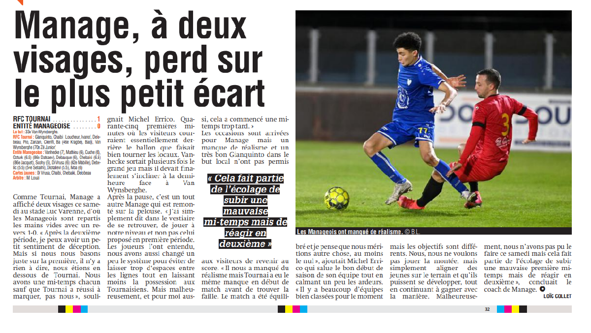 Tournais - CSE Managoise  1 - 0