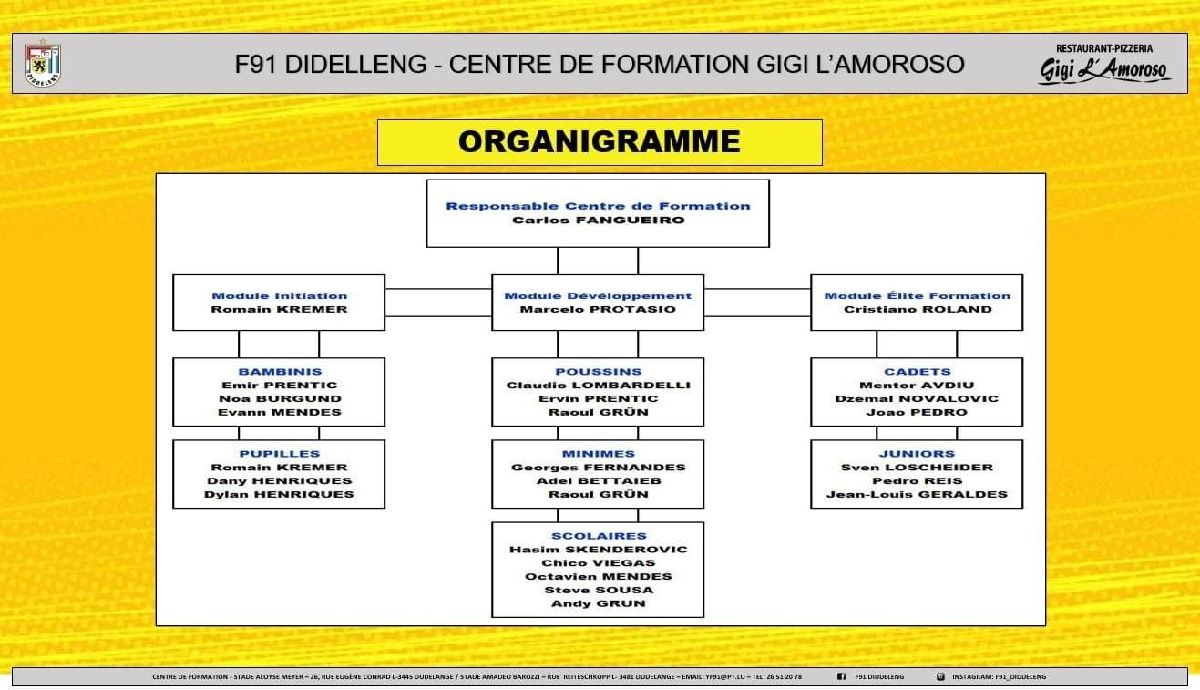 Organigramme Centre de Formation Gigi l'Amoroso Organigramme Centre de Formation Gigi l'Amoroso
