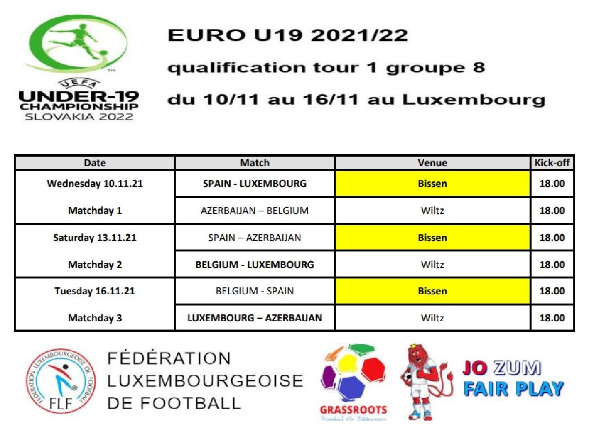 Euro U19 Qualification  Mätcher zu Bissen um Stade Kleng Bousbierg