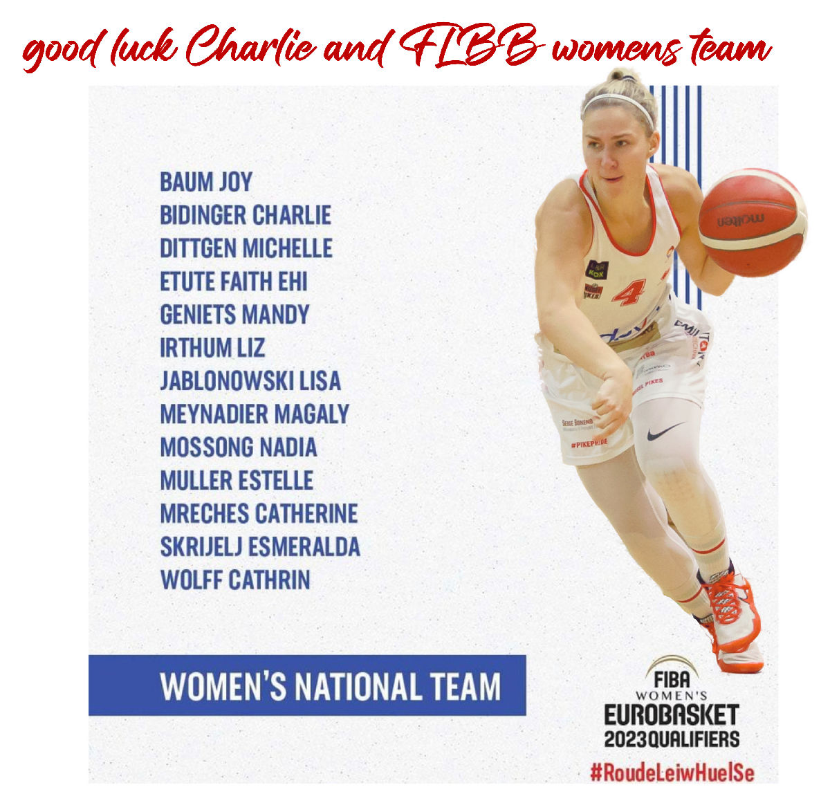 FLBB women Luxembourg-Switzerland today at 7 pm in Coque-Kirchberg