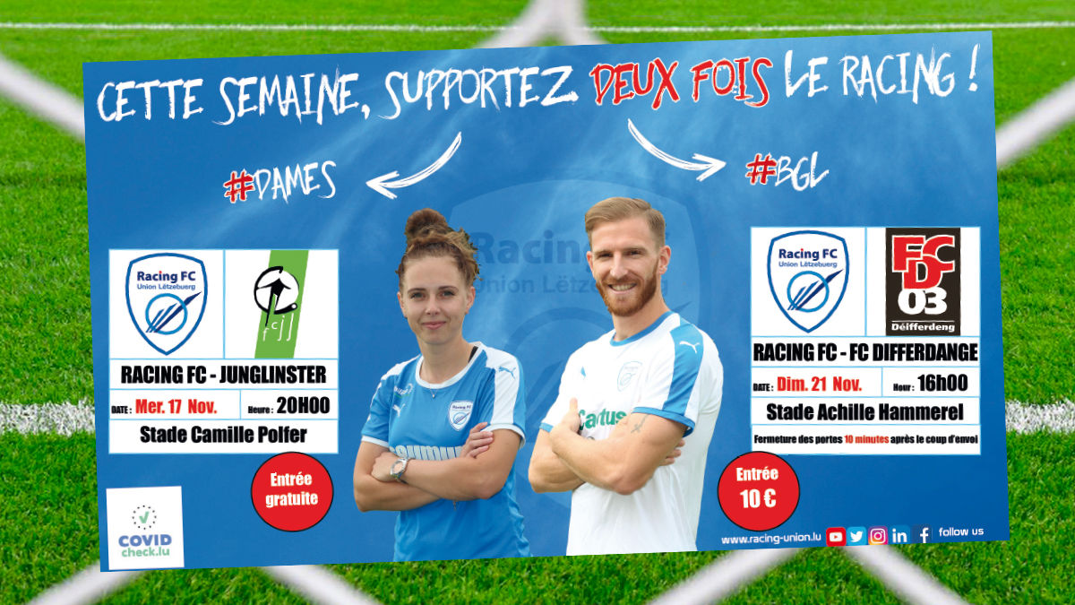 Cette semaine, supportez deux fois le Racing ! Cette semaine, supportez deux fois le Racing !