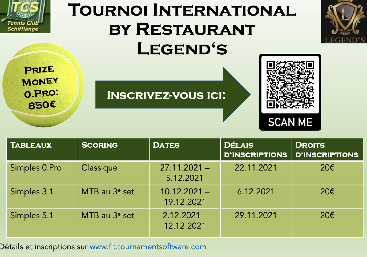 Tournoi International by Restaurant Legend's au TC Schifflange