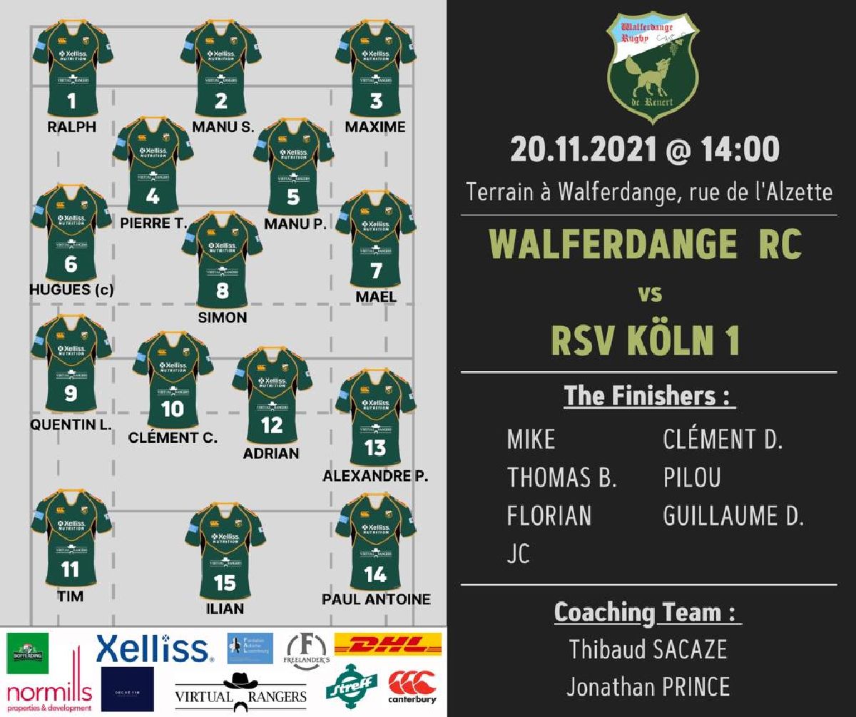 WALFERDANGE RC vs RSV KÖLN -> 20.11.21 WALFERDANGE RC vs RSV KÖLN -> 20.11.21