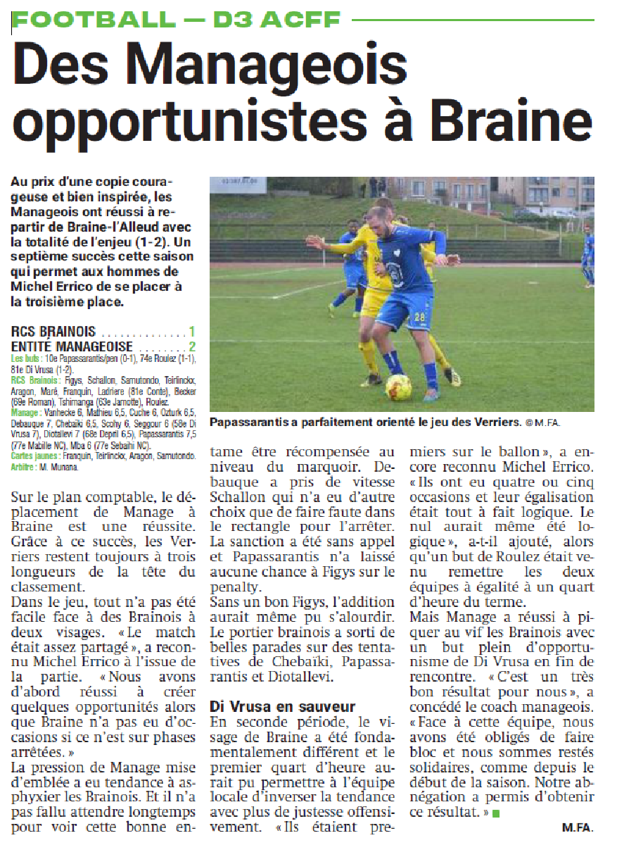 RCS Brainois - Manage 1 - 2