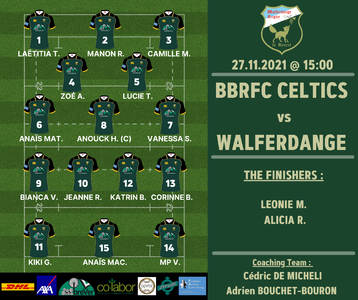 BBRFC CELTICS vs WALFERDANGE LADIES BBRFC CELTICS vs WALFERDANGE LADIES