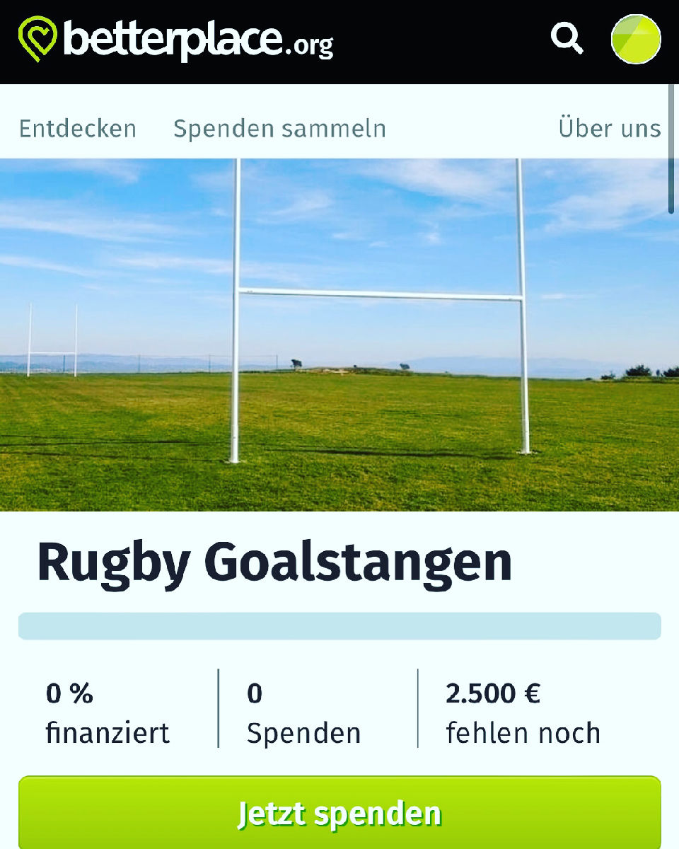 Rugby Weilheim bittet um Spende für Goalstangen