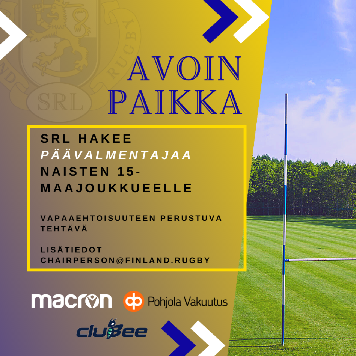 Suomen Rugbyliitto etsii uutta päävalmentajaa naisten 15-maajoukkueelle