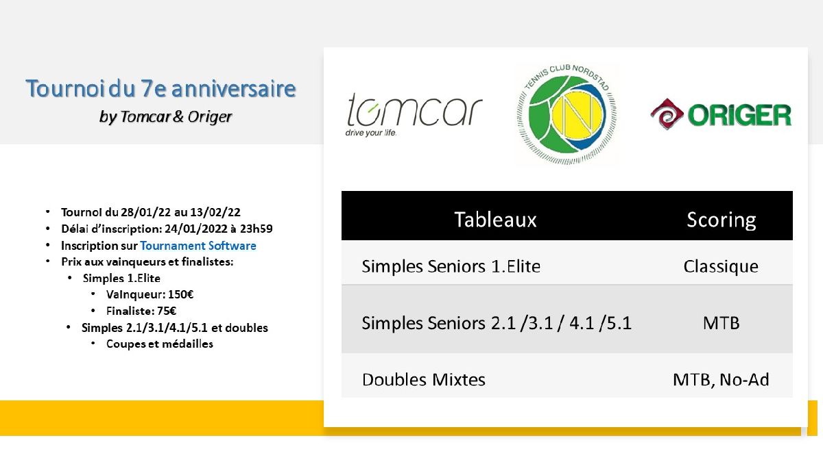 Tournoi du 7e anniversaire Tournoi du 7e anniversaire