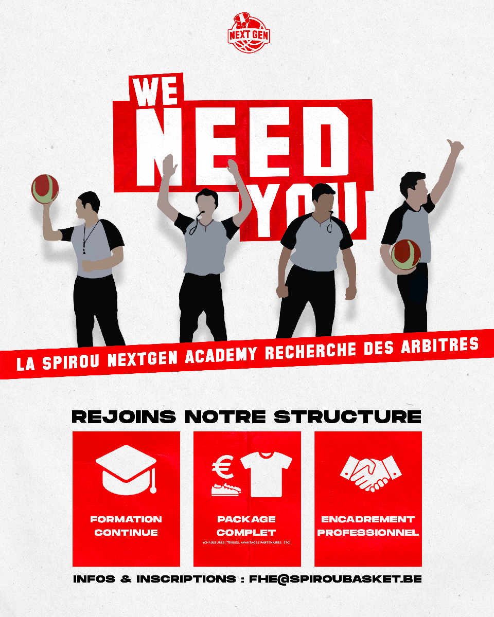 Deviens arbitres via la structure de la Spirou Next Gen Academy 