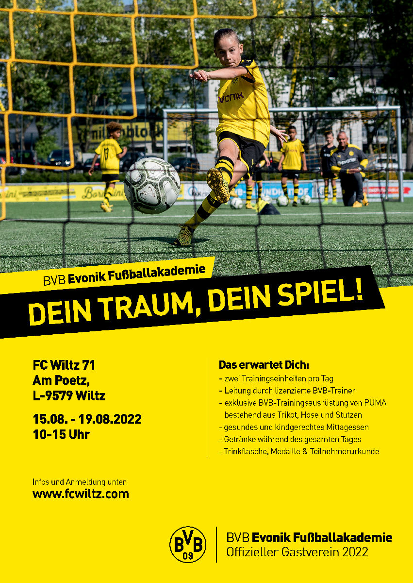 FC Wiltz 71 - Das Fußballcamp mit der Akademie von Borussia Dortmund FC Wiltz 71 - Das Fußballcamp mit der Akademie von Borussia Dortmund