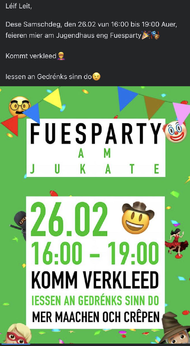 Fuesparty am Jugendtreff