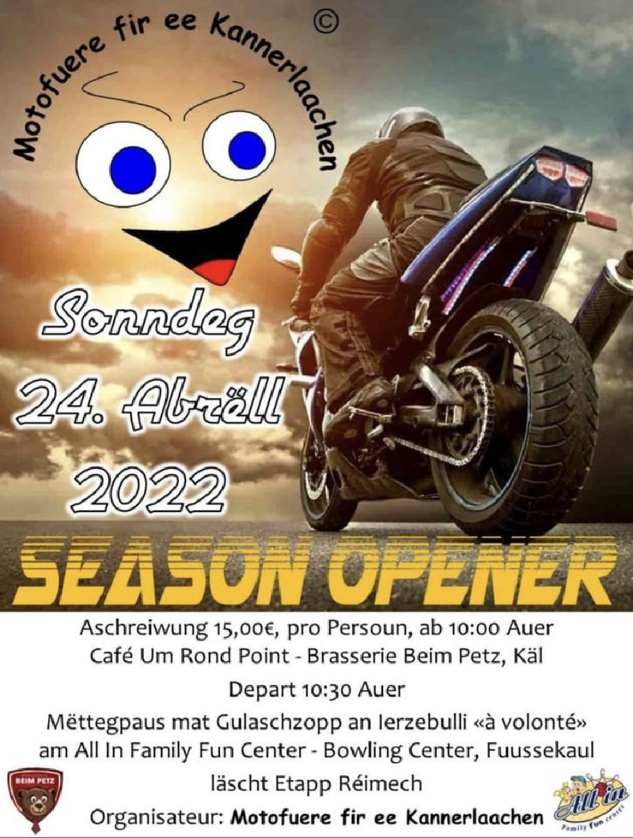 Motofuere fir ee Kannerlaachen - Season Opener