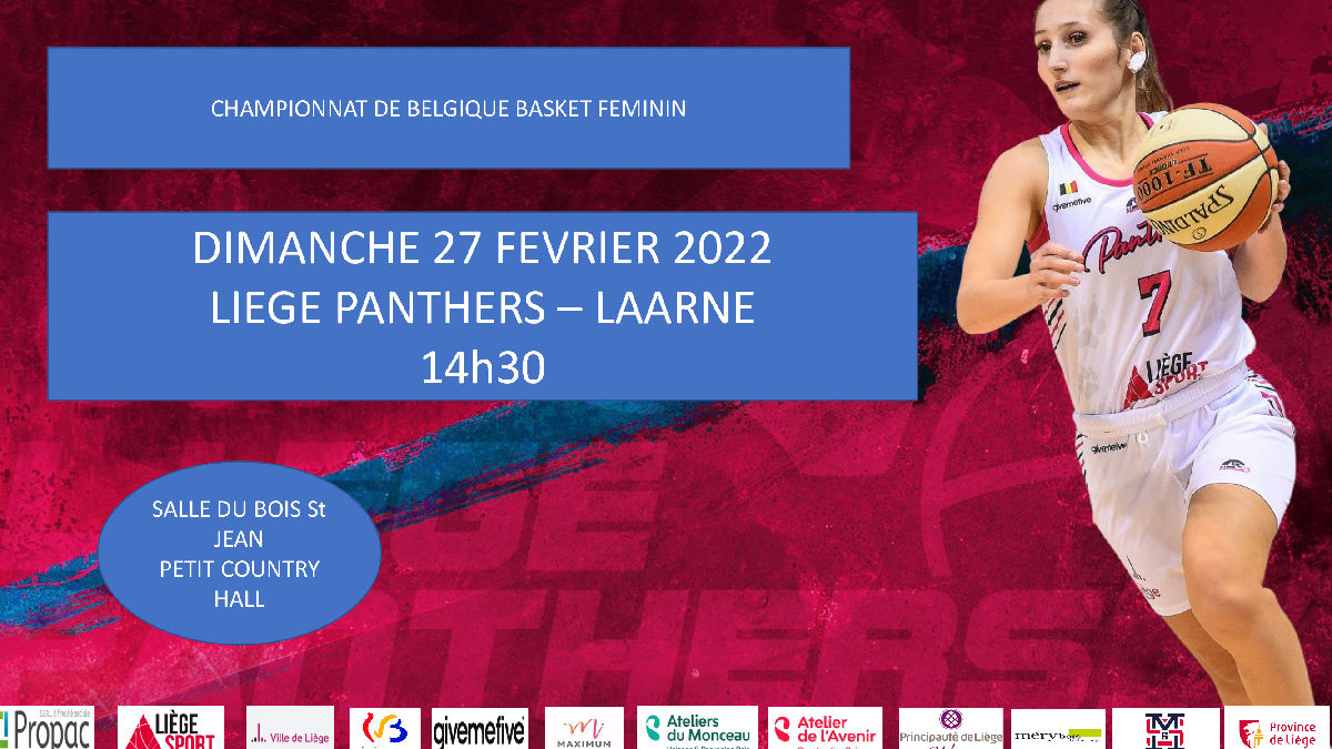 CE DIMANCHE 27.02.22 A 14h30 LIEGE PANTHERS-LAARNE