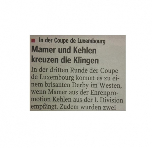 Derby an der Coupe de Luxembourg: FC Kielen - FC Mamer !!!!!!!!!!!!!