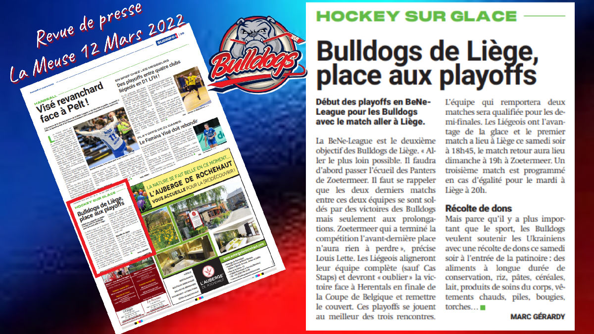 Revue de presse - La Meuse 12 mars 2022 Revue de presse - La Meuse 12 mars 2022