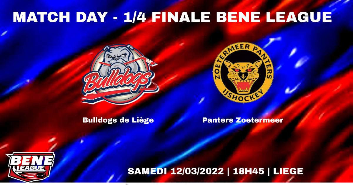 Bulldogs de Liège vs Panters de Zoetermeer ce samedi 12 mars Bulldogs de Liège vs Panters de Zoetermeer ce samedi 12 mars