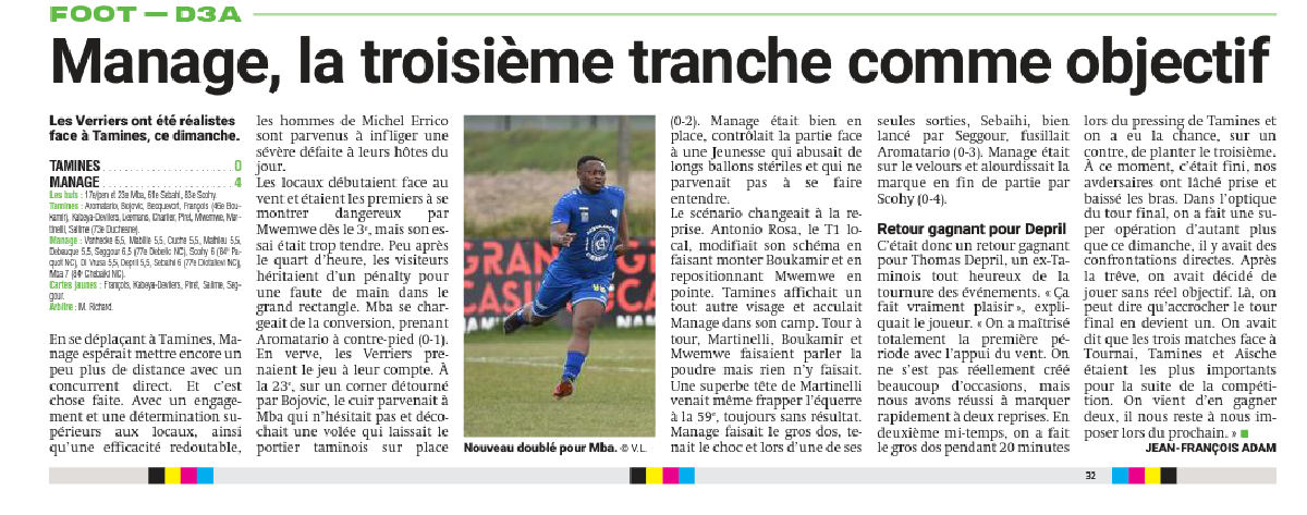 Tamines - Manage 0 - 4