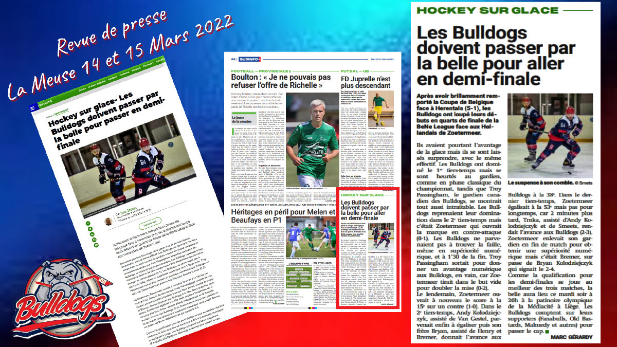 Revue de presse - La Meuse des 14 et 15 mars 2022 Revue de presse - La Meuse des 14 et 15 mars 2022