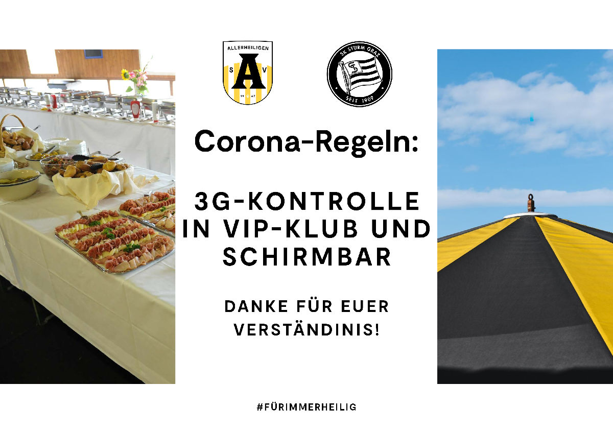 Info zu den Corona-Regeln beim Spiel gegen Sturm II