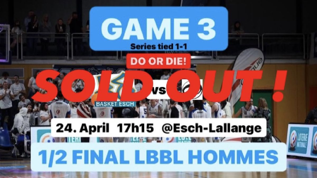 Dei 3. Halleffinal ass ausverkaaf! / La 3ème demi-finale est complète! / The 3rd semifinal is sold out! Dei 3. Halleffinal ass ausverkaaf! / La 3ème demi-finale est complète! / The 3rd semifinal is sold out!