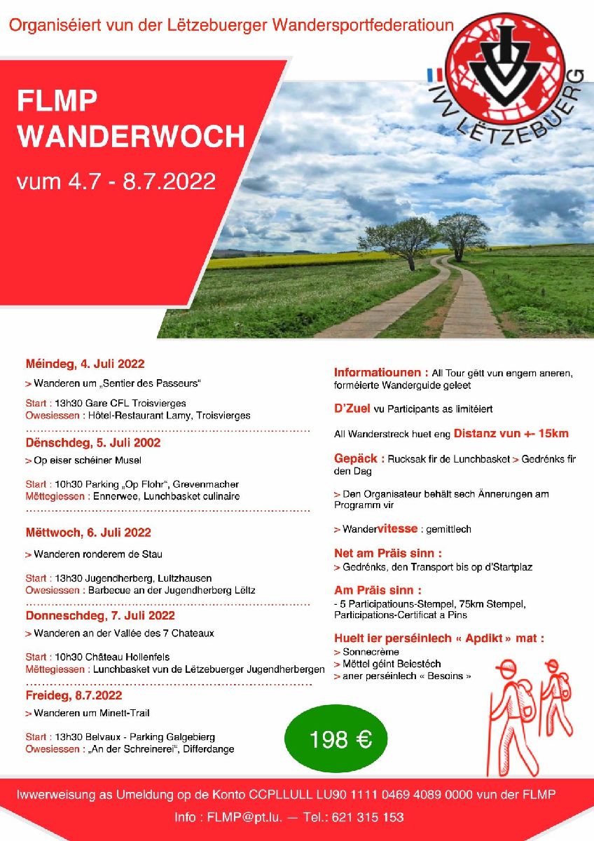 2. FLMP WANDERWOCH vum 04.07 - 08.07.2022 2. FLMP WANDERWOCH vum 04.07 - 08.07.2022