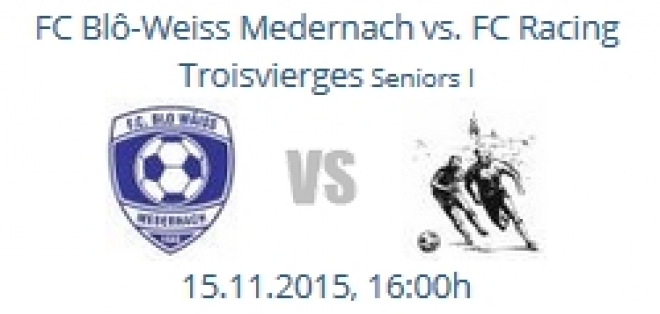 Haut um 16h00 Auswäertsmatch bei dem Tabellenéischten zu Medernach