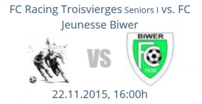 Haut 16h00 Coupe FLF: FC RACING TROISVIERGES - Jeunesse Biwer