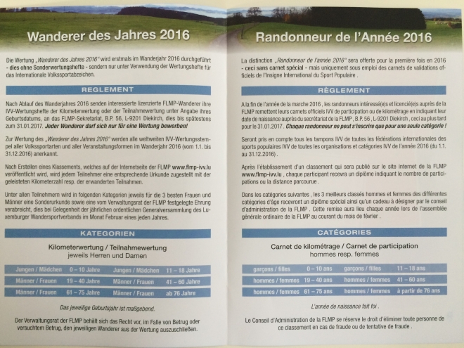 Wanderer des Jahres 2016 Wanderer des Jahres 2016