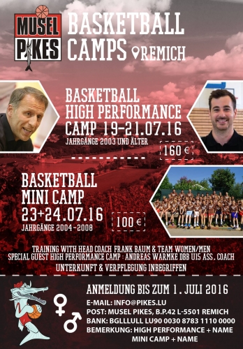 MUSEL PIKES BASKETBALL CAMPS 2016 MUSEL PIKES BASKETBALL CAMPS 2016