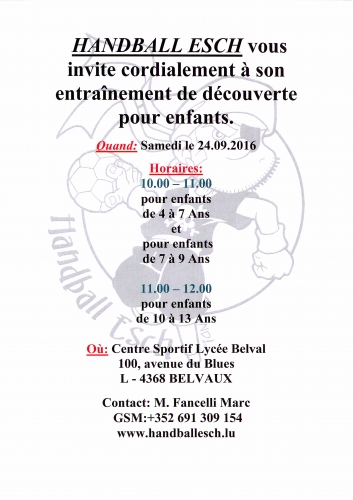 Handball Esch Schnupper-Training