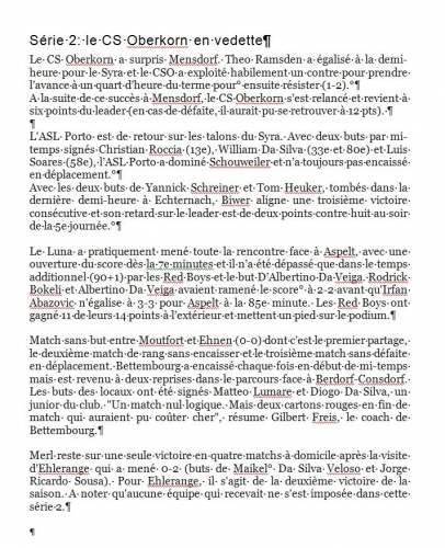 Le CS Oberkorn à l'honneur