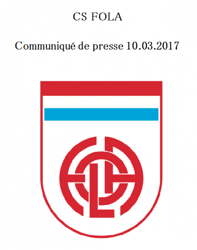 Communiqué de presse du 10.03.2017