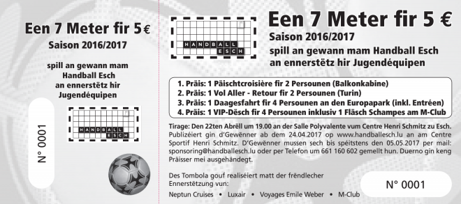 Tirage de notre loterie 